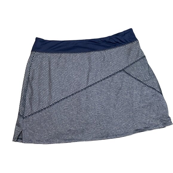 Lola Womens Striped Skort M/L Navy Stripe Athleisure Sporty Tenniscore Preppy 90 - Picture 1 of 4